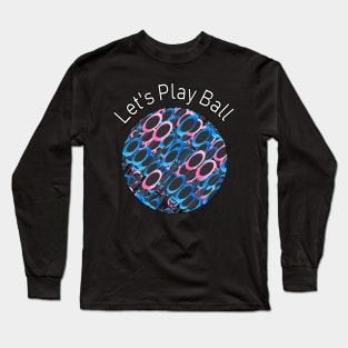 Kaleidoscope ovals in pink, blue and black. Retro design, includes a cute sticker set. Long Sleeve T-Shirt